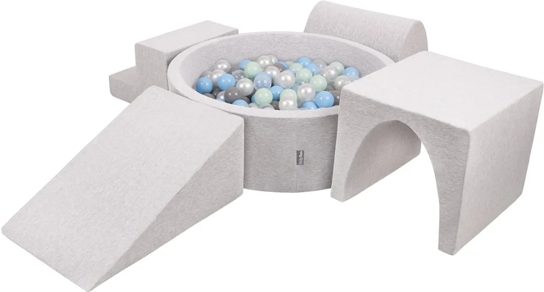 KiddyMoon Schuimspeelplaats Ballenbad 300 Ballen - 424678 - Lichtgrijs/Parelmoer