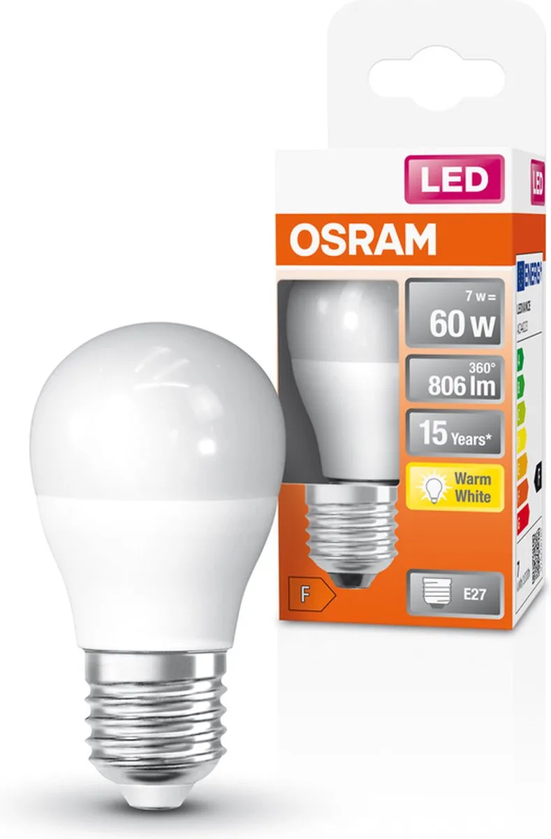 Osram LED Miniball E27 7.5W Warm Wit Mat - 1 Stuk