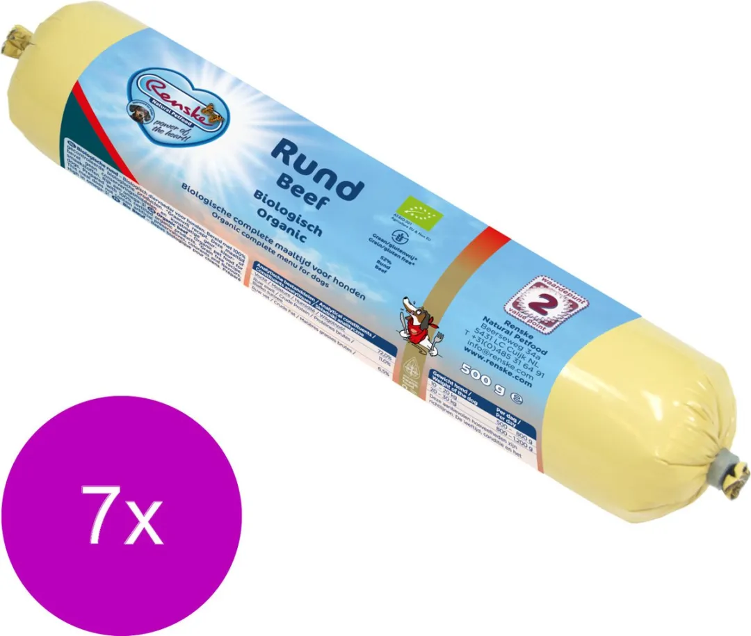 Renske Adult Bio Rund Graanvrij Hondenvoer 7x500g