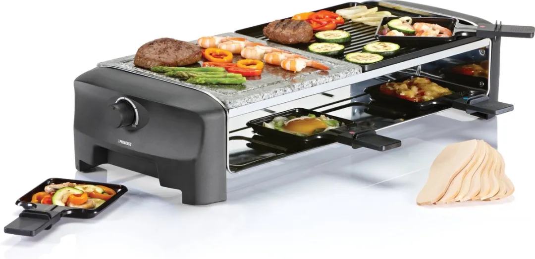 Princess Gourmetstel 162820 - Grill & Bakplaat 1400W - 8 Personen - Zwart