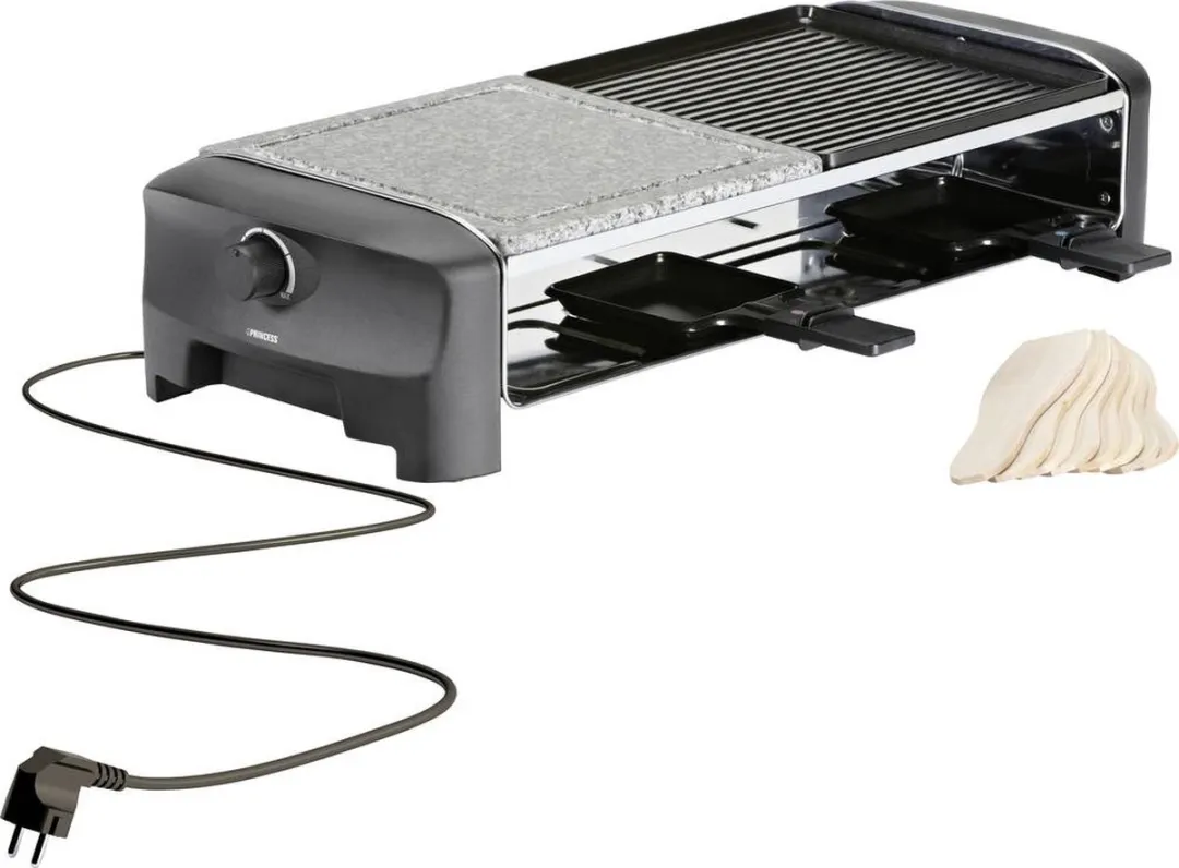 Princess Gourmetstel 162820 - Grill & Bakplaat 1400W - 8 Personen - Zwart