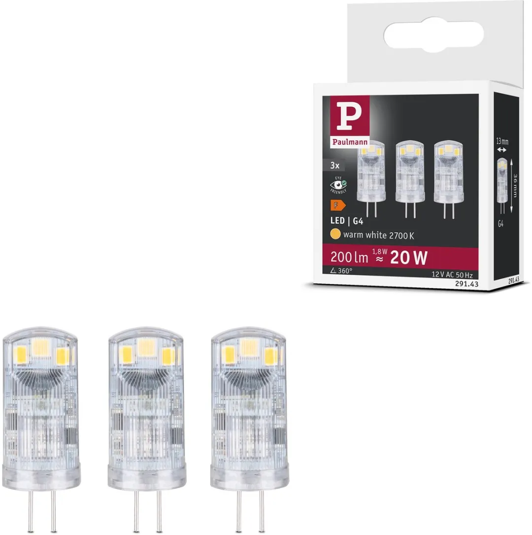 Paulmann LED Stiftfitting G4 Set 3x200lm - 2700K Warm Wit