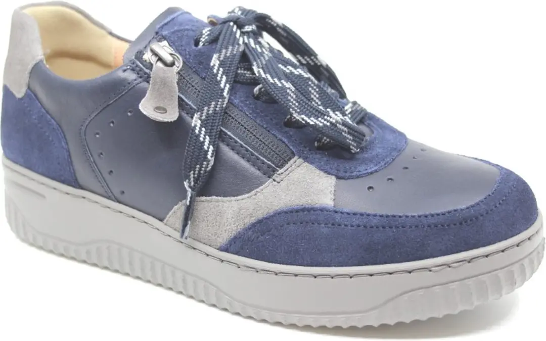 Hartjes, 162.1952 /31 47.47, Donker blauwe dames sneakers met rits