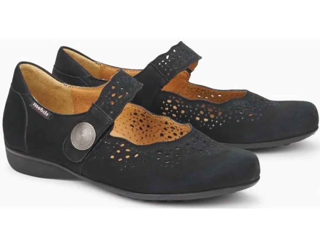 Mobils by Mephisto FABIENNE 6900 nubuck damesschoen zwart *EXTRA BREED*