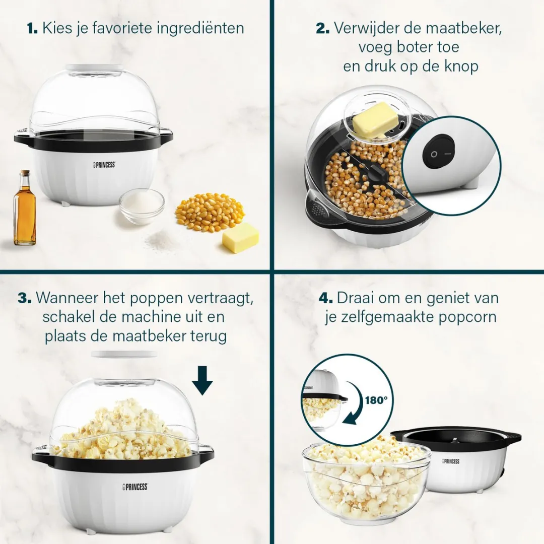 Princess 292980 Popcornmaker 450W - Wit