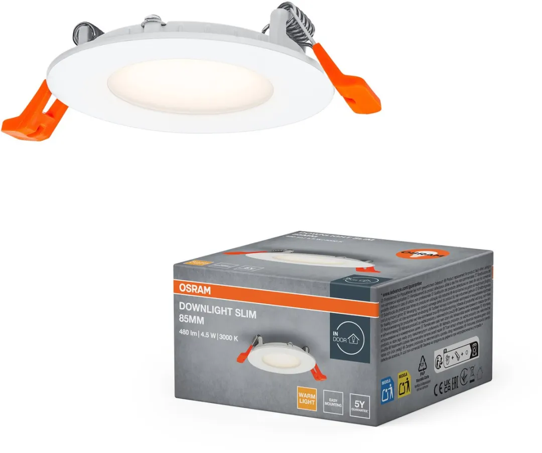 Osram Downlight Slim 85mm LED 4.5W 3000K - 240 Lumen - Wit