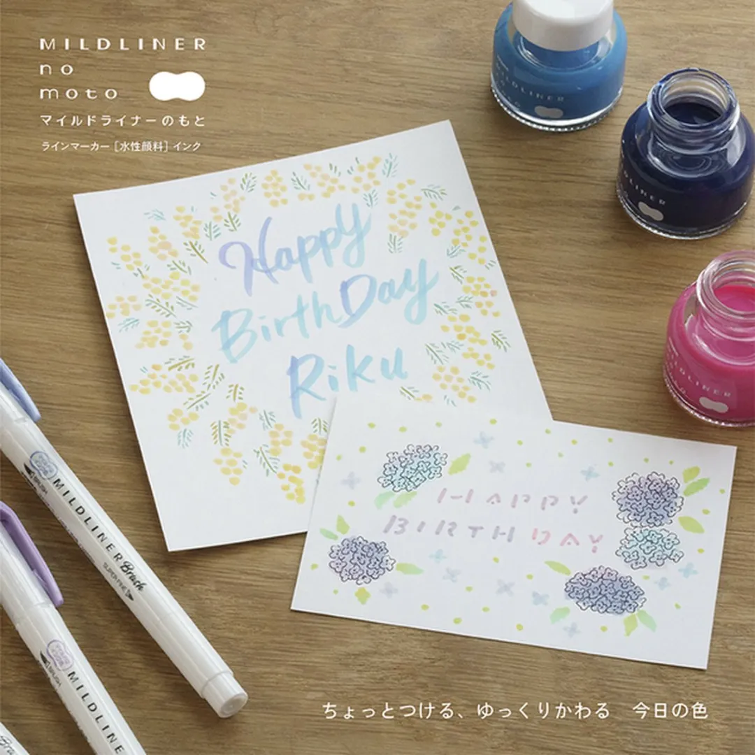 Zebra No Moto MILDLINER Brushpen Set - 4 Stuks Mild Blauw
