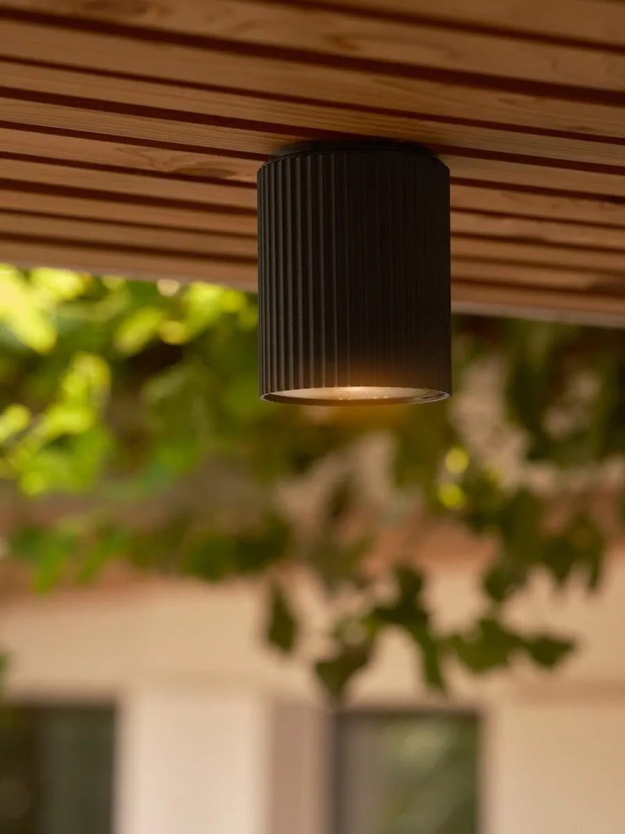 Nordlux Kyklop Ripple Plafondlamp Zwart - Ø8,6cm