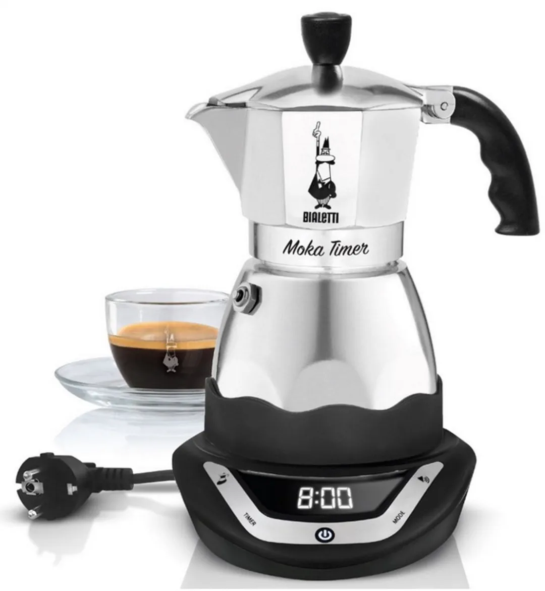 Bialetti Easy Timer Moka espressomaker - Percolator - 6 kops - Elektrisch - Aluminium