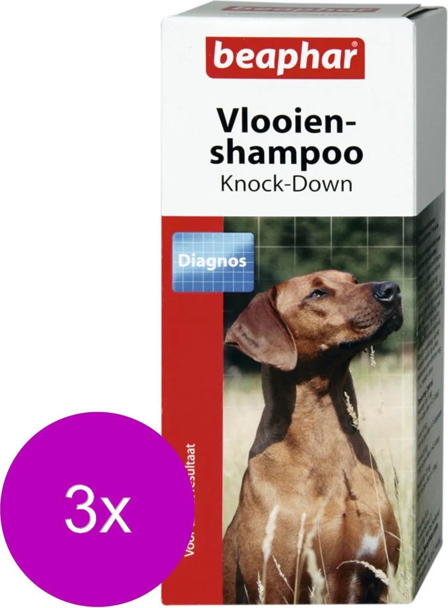 Beaphar Vlooienshampoo Knock-Down Hond - 3x200ml - afbeelding 6 van 6