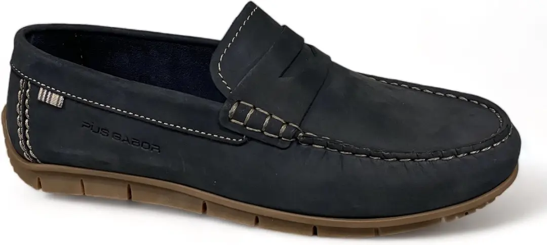 Pius Gabor 1060.11.01 Nubuck Navy-instappers pius gabor-loafers pius gabor MT 43