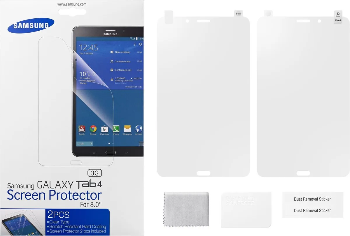 Samsung Galaxy Tab 4 8.0 ET-FT330CTEG Schermbeschermer - Transparant - 2 Stuks