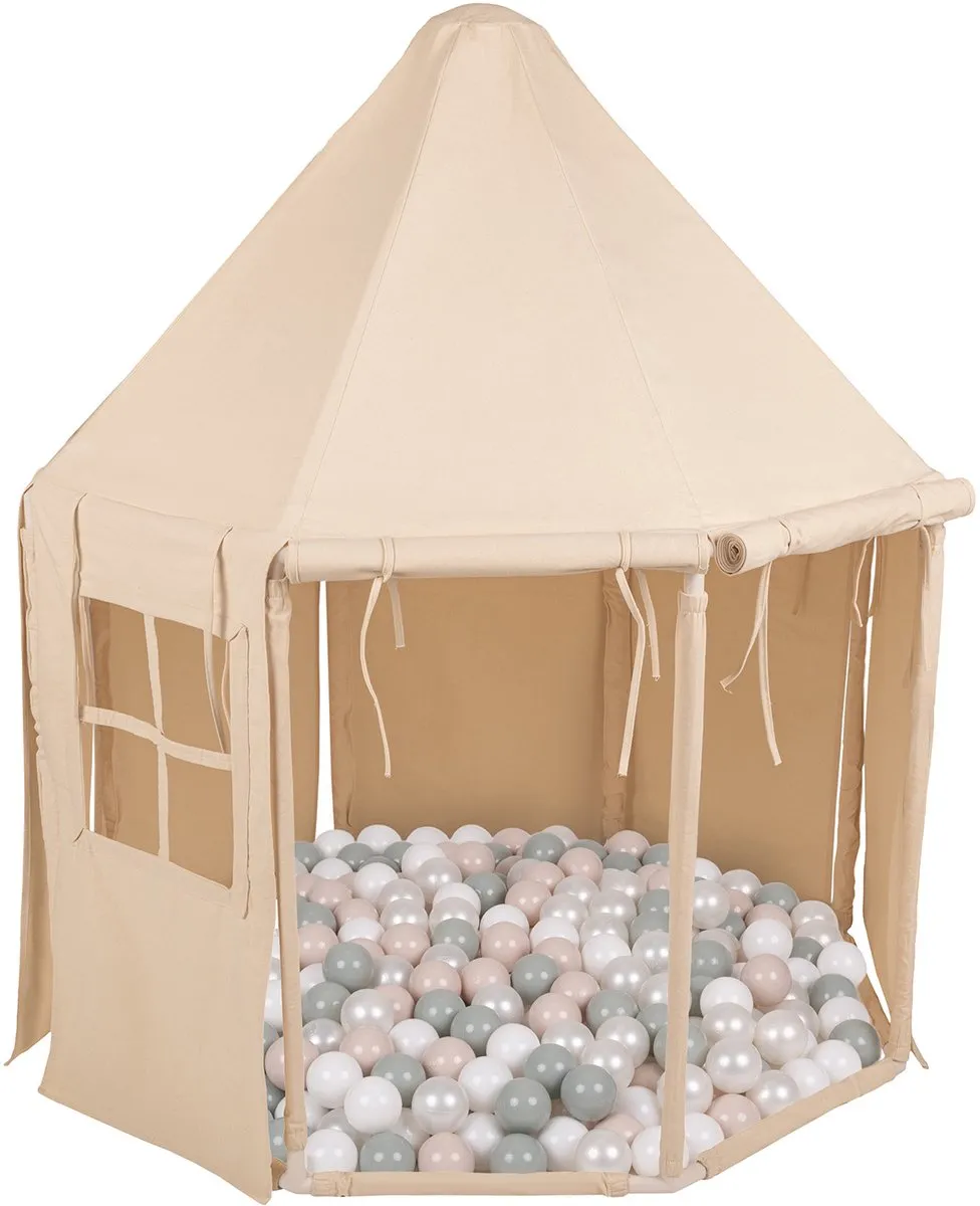 KiddyMoon Speeltent 200 Ballen - Paviljoenvormig - 200 Stuks - Natuurlijk Kleuren