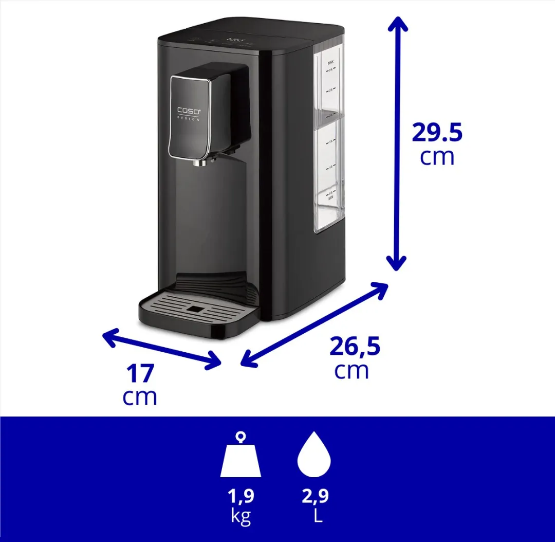 CASO HW550 Heetwaterdispenser 2.9L - 2600W - Zwart