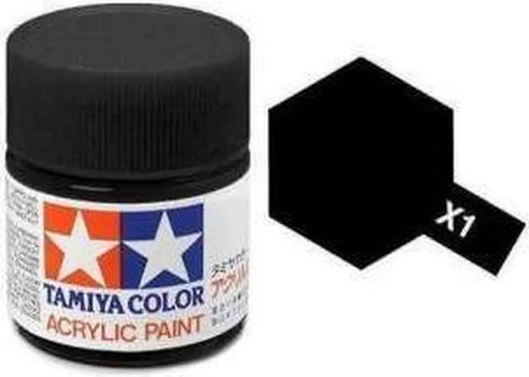 Tamiya X-1 Acrylverf Glanzend Zwart 23ml