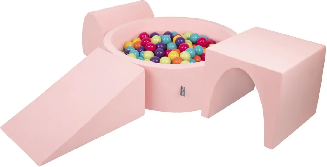 KiddyMoon Schuimspeelplaats Ballenbad 200 Ballen - 200 Stuks - Roze/Lichtgroen/Geel/Turkoois/Donkerroze/Violet