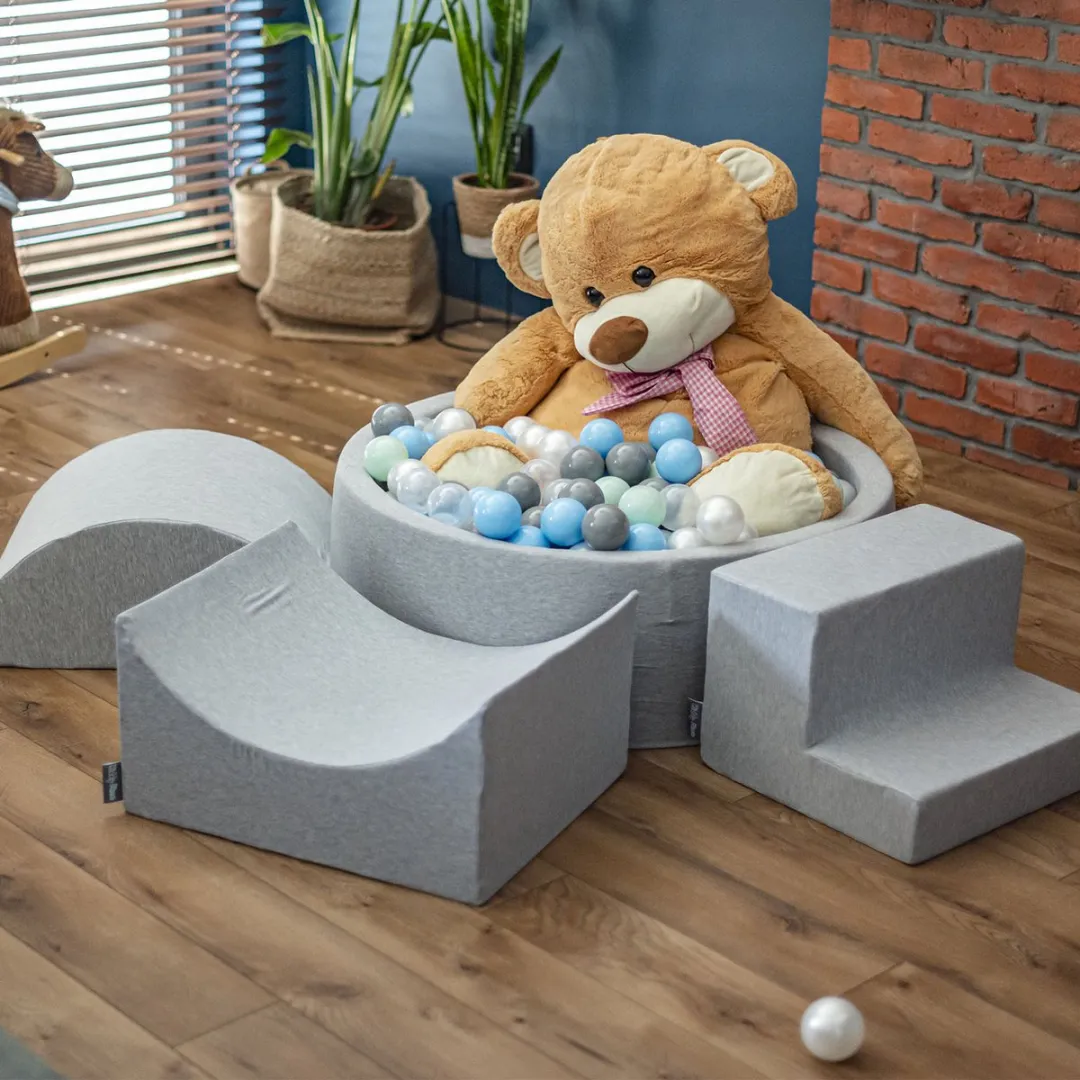KiddyMoon Ballenbad 90x30cm - 200 Ballen ∅7cm - Donkergrijs