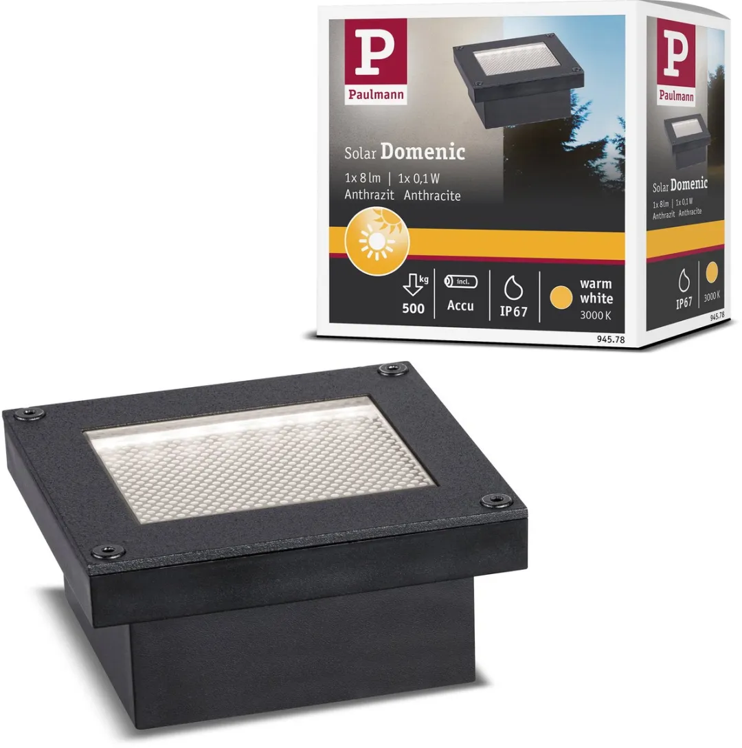 Paulmann Solar LED Grondinbouwlamp Domenic IP67 3000K - 6lm