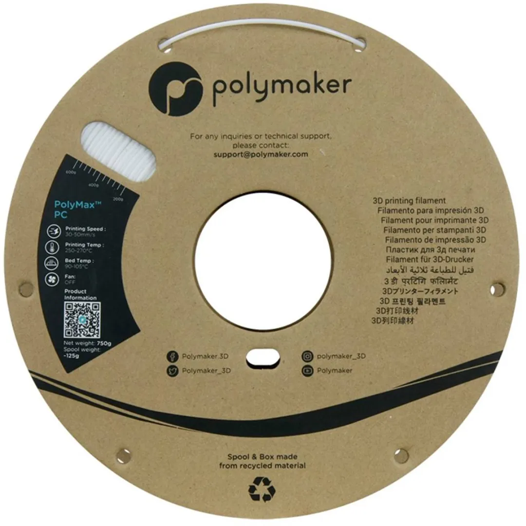 Polymaker Polymax Tough PC Filament 1.75mm 750g - Wit