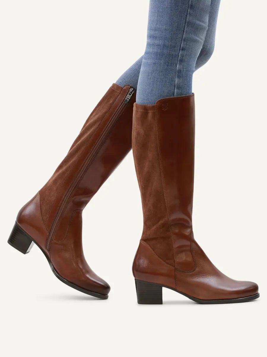 Caprice Leren Dames Hoge Laarzen - Cognac - afbeelding 6 van 6