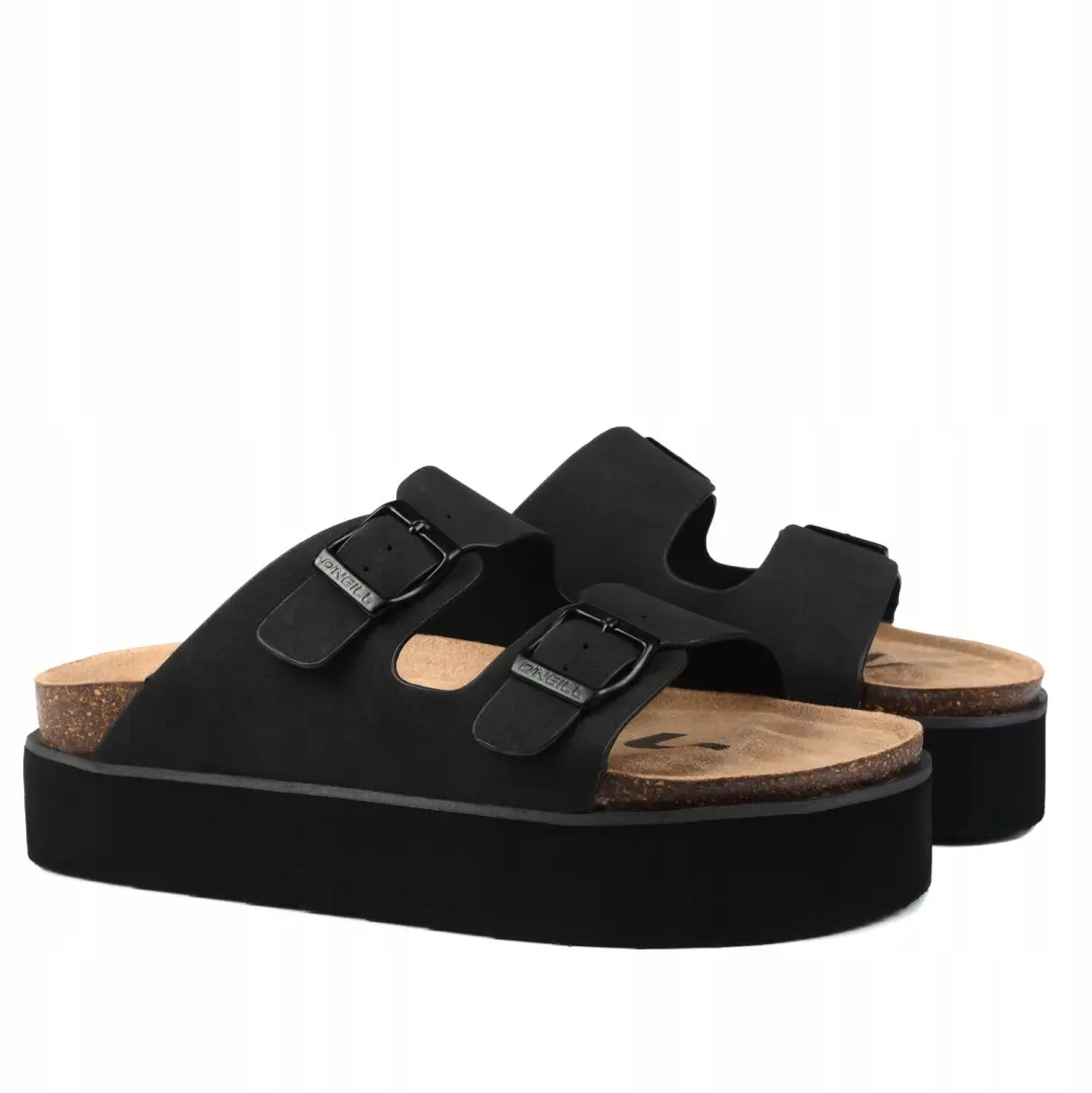 Dames Platform Slippers Zwart