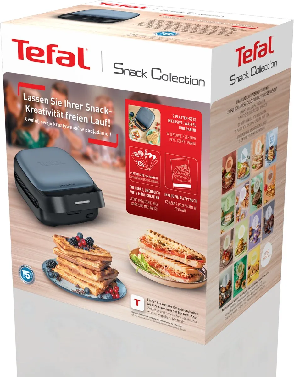 Tefal Snack Collection SW8674 Tosti- en Wafelapparaat 700W - 2 Platen - Aqua