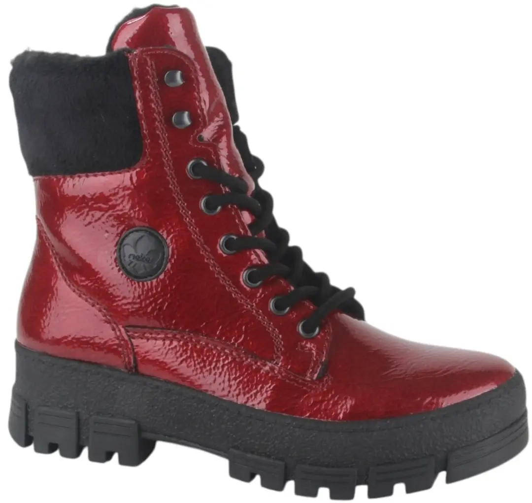 Rieker Y0220-33 dames veterboots sportief maat 41 rood