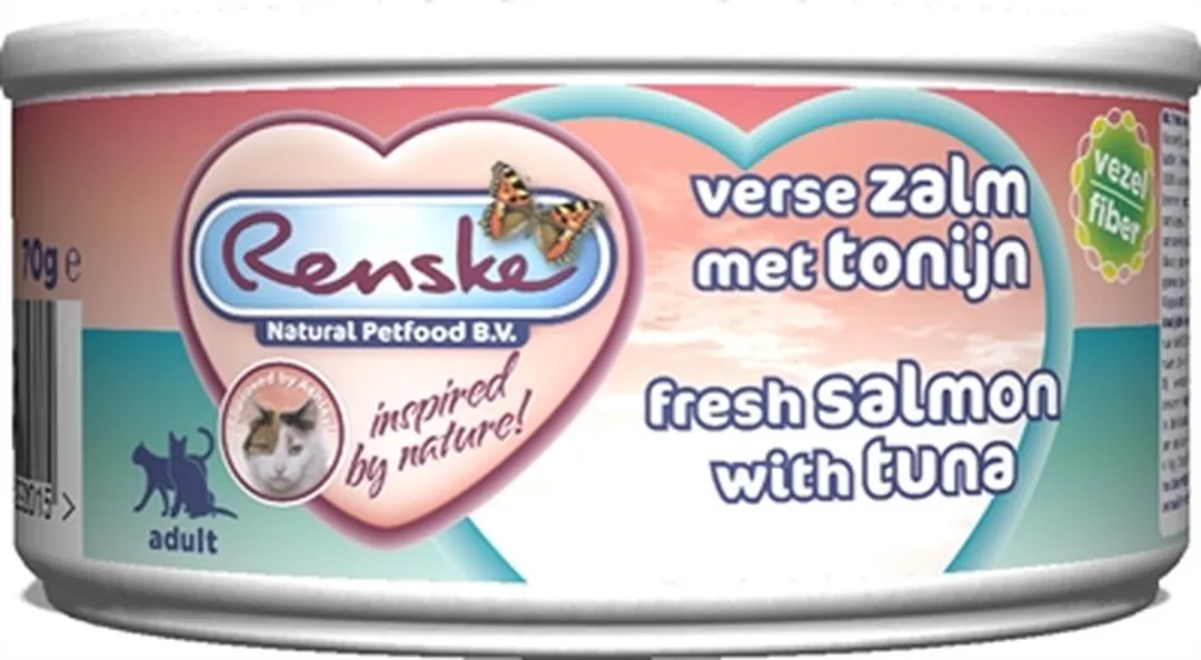 Renske Kattenvoer Vezel Tonijn & Zalm 70g - 24 Stuks