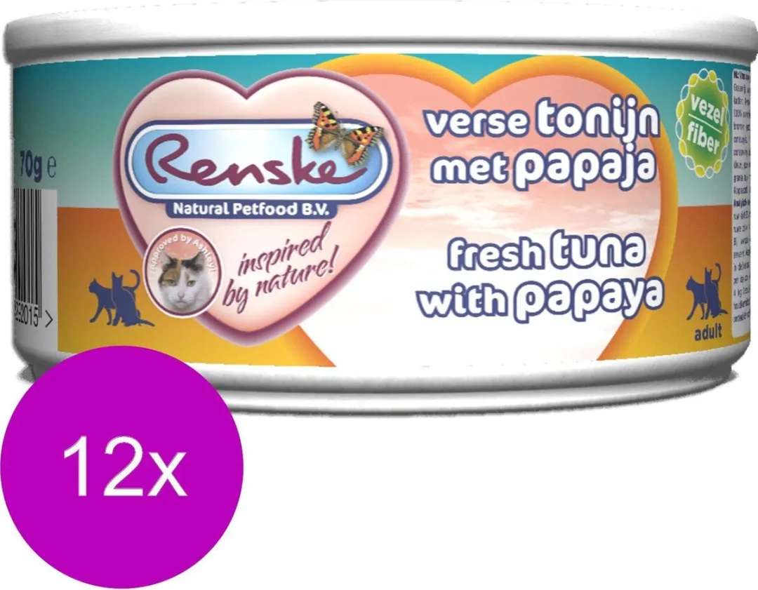 Renske Kattenvoer Vezel Tonijn & Zalm 70g - 24 Stuks