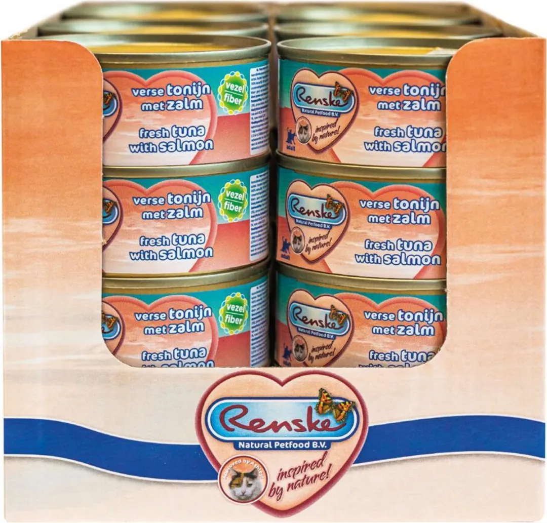 Renske Kattenvoer Vezel Tonijn & Zalm 70g - 24 Stuks