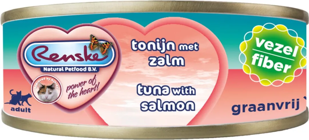 Renske Kattenvoer Vezel Tonijn & Zalm 70g - 24 Stuks