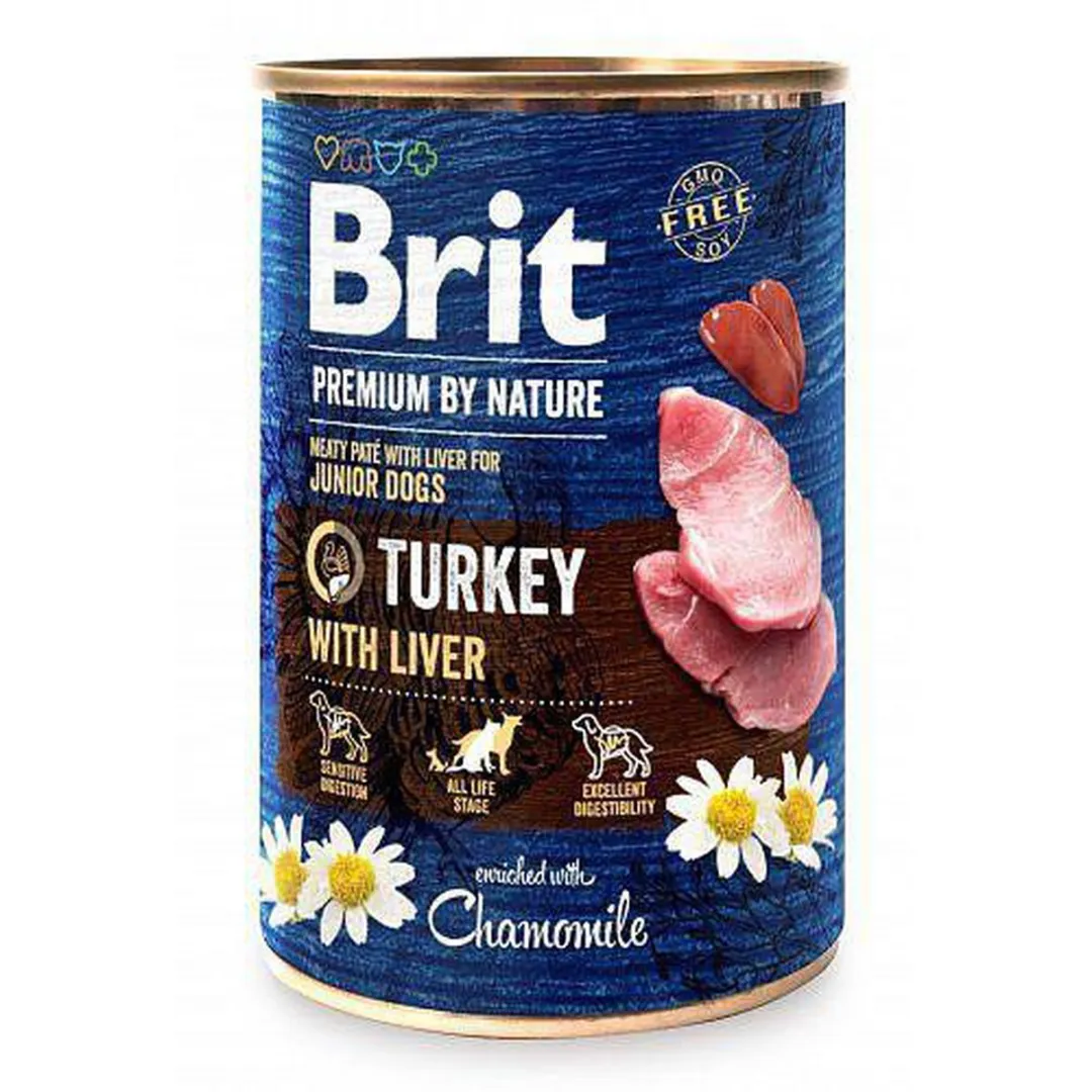 Brit Premium Cans Turkey with Liver 400g - 36 Stuks