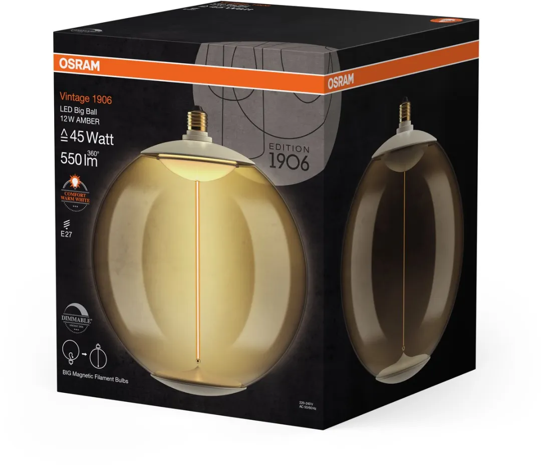 Osram Vintage 1906 BigBall45 LED-lamp 12W - 550lm - 1800K - E27