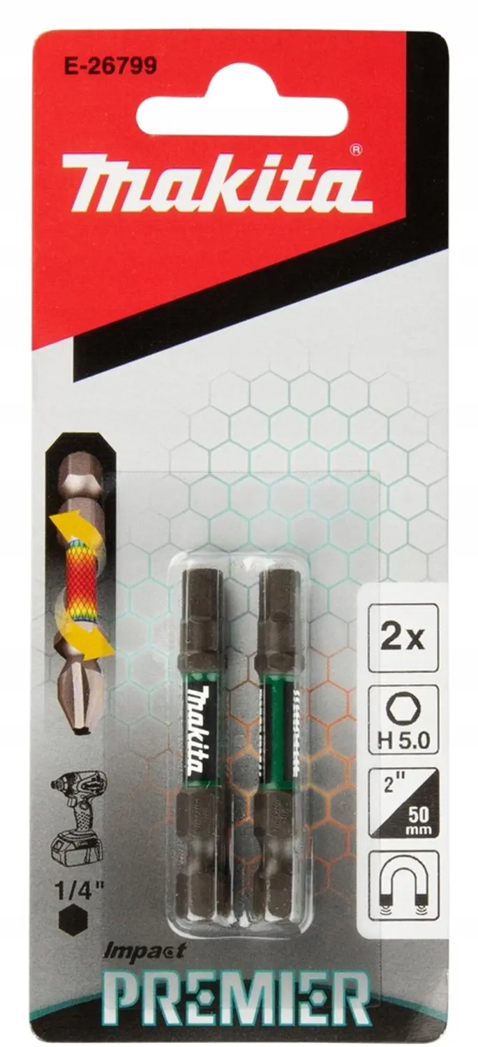 Makita E-26799 Impact Premier Slagschroefbit H5 - 2 stuks - afbeelding 2 van 2
