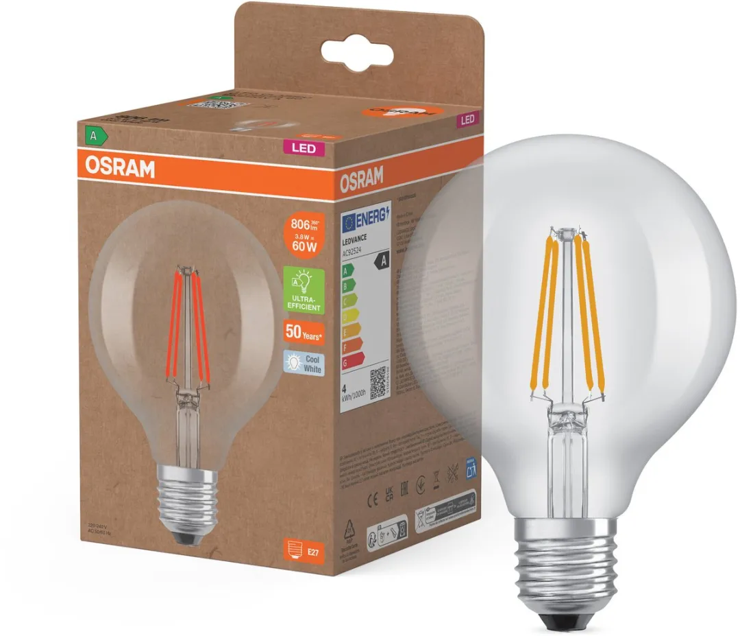 Osram LED Superstar Classic Globe G95 806lm - 3,8W Koel wit