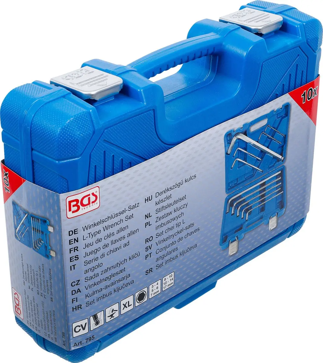 BGS technic Stiftsleutelset Max inbus 3-17mm 10 delig - afbeelding 6 van 6