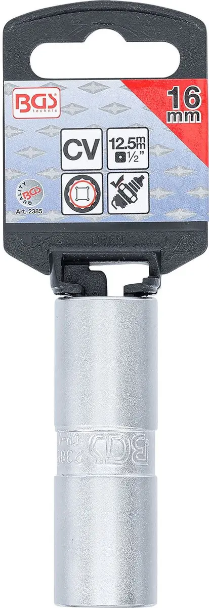 BGS 2385 Bougiedopsleutel met rubberring - 1/2" 16mm - afbeelding 2 van 4