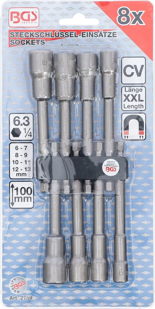 BGS Doppenset voor boormachine 6-13mm - 8 delig - afbeelding 3 van 6