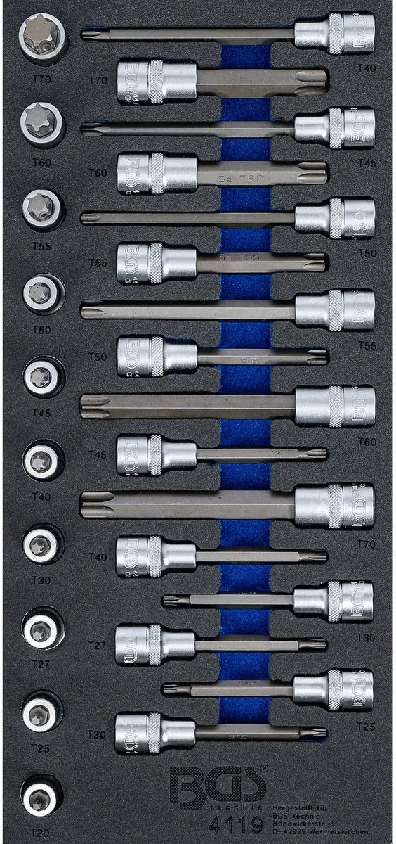 BGS technic Dopsleutelbitset Torx 4119 - 26 delig - afbeelding 2 van 3