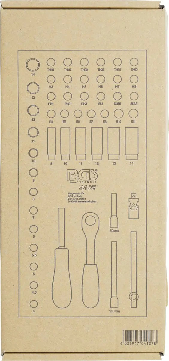 BGS technic Dopsleutelset 1/4 50-delig - afbeelding 3 van 4