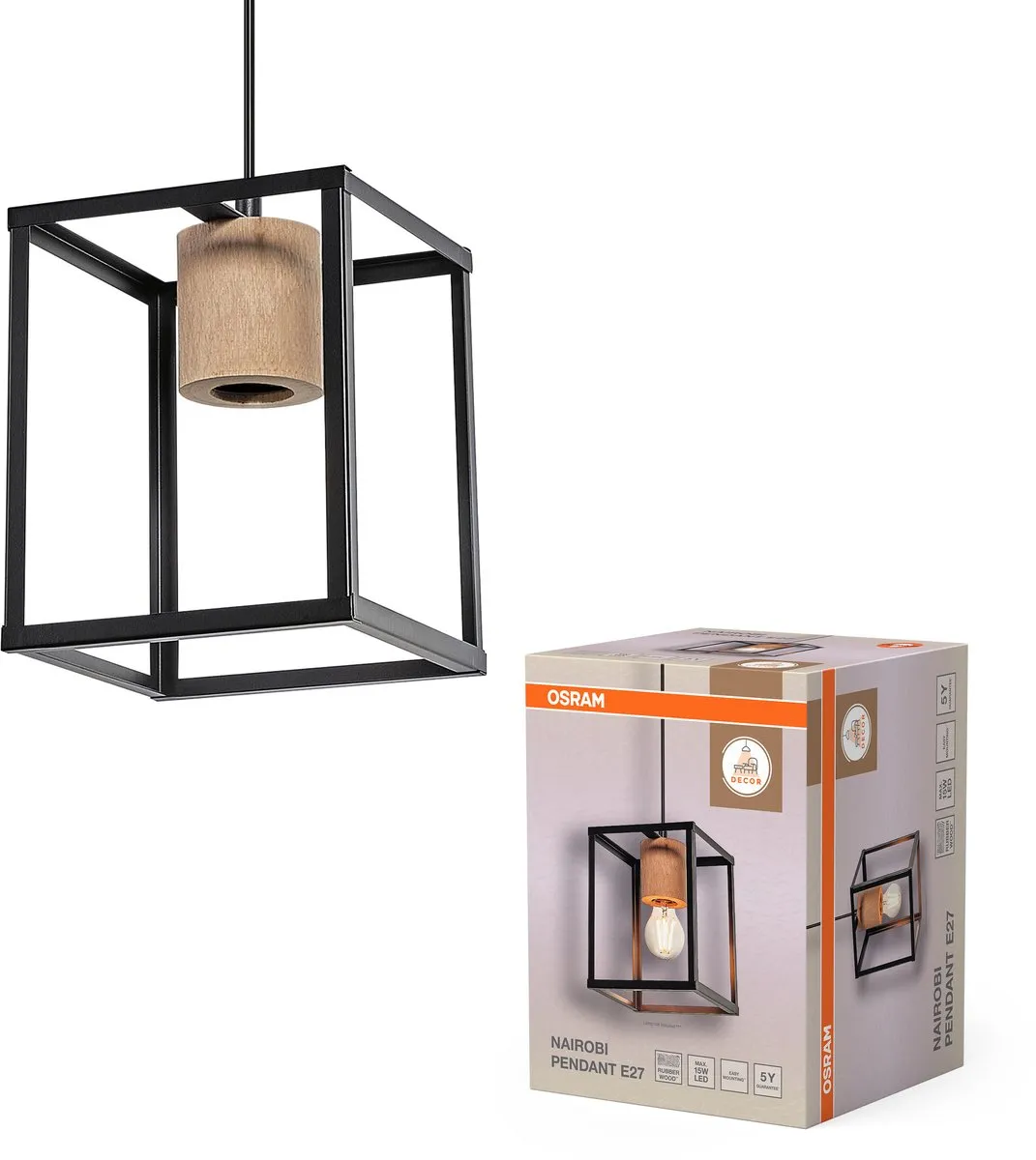 Osram Decor Nairobi Hanglamp E27 - Zwart