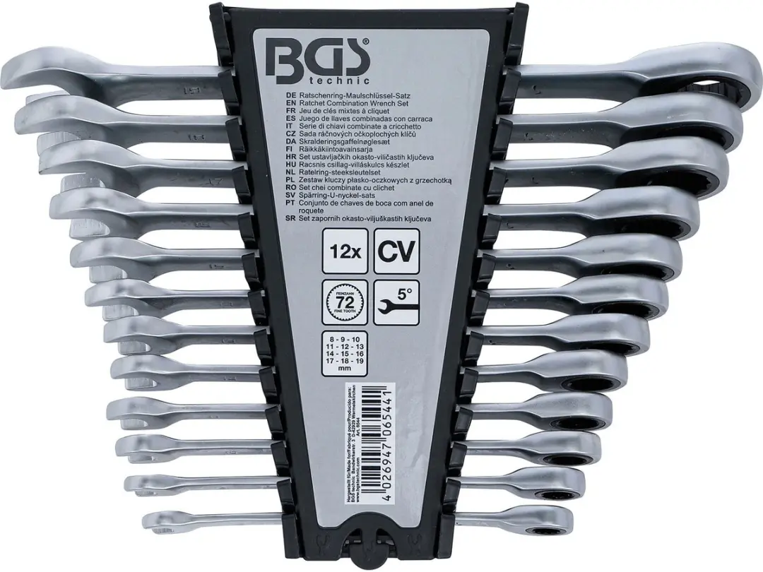 BGS Ratelring-steeksleutelset 8-19mm 12-delig - afbeelding 4 van 4