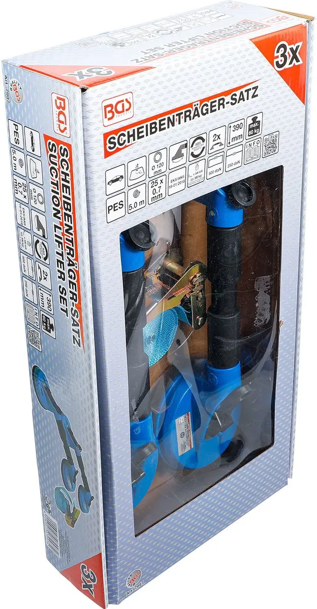 BGS Ruitendragerset 3 delig - 60 kg - Blauw - afbeelding 3 van 6