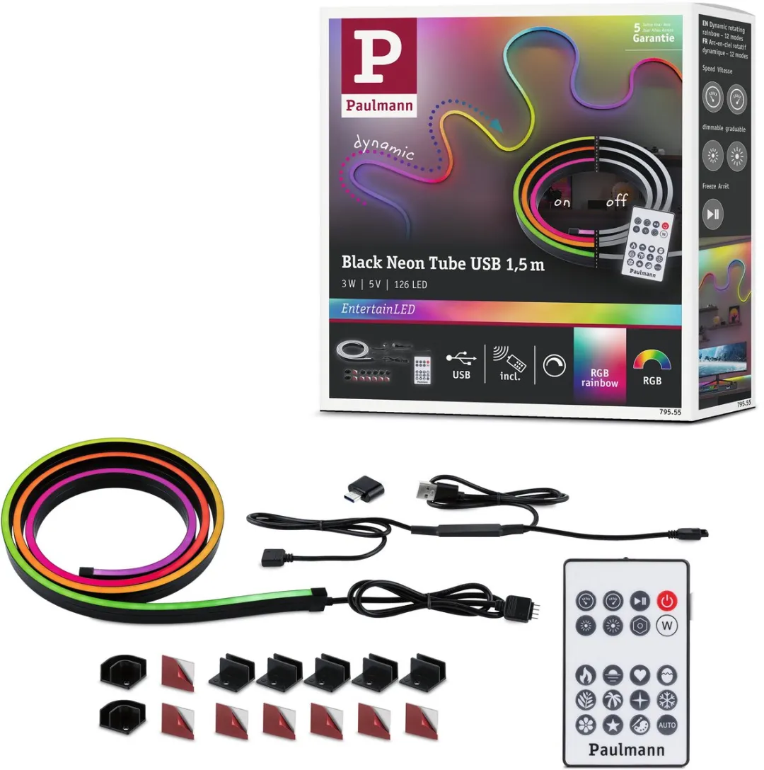 Paulmann EntertainLED LED-buis Black Neon 1,5m 3W RGB+