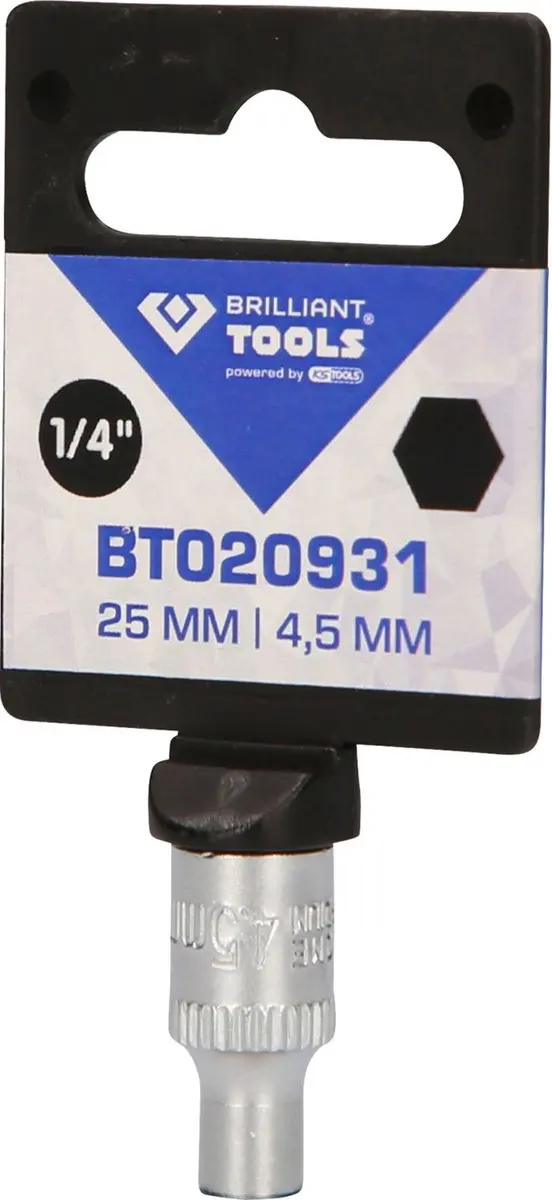 Brilliant Tools BT020931 Inbus Dopsleutel - 4,5mm - 1/4" - afbeelding 2 van 4