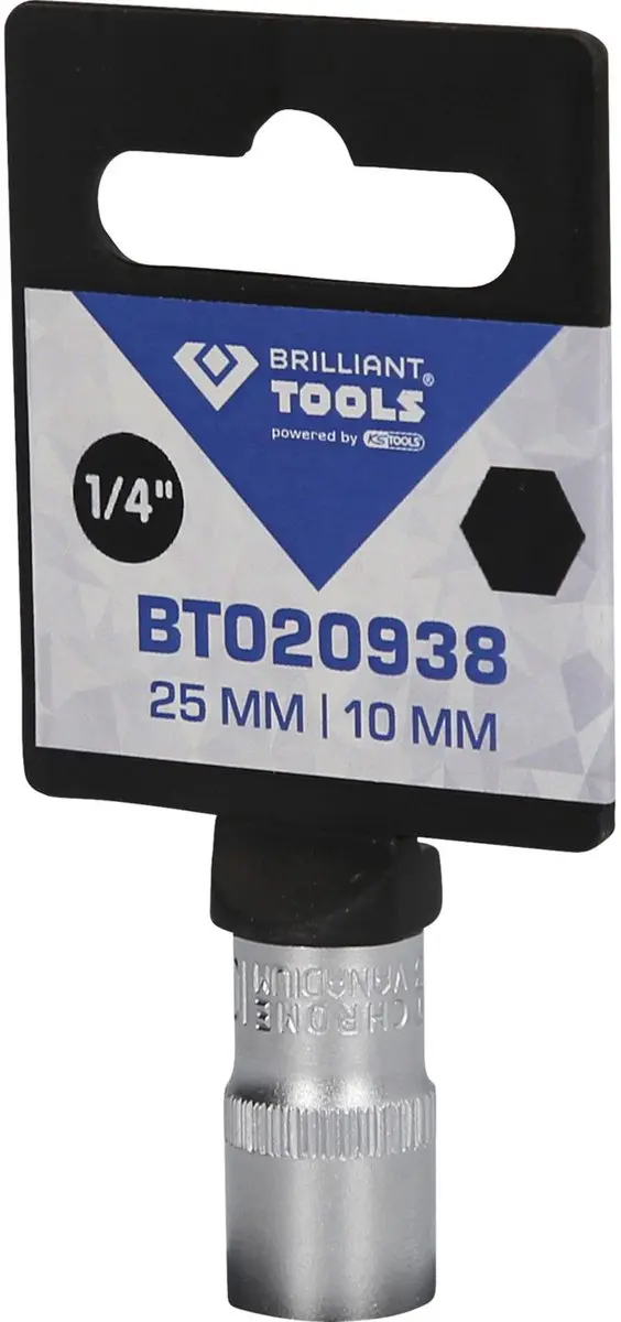 Brilliant Tools BT020938 Zeskant Dop 10 mm 1/4" - afbeelding 4 van 4