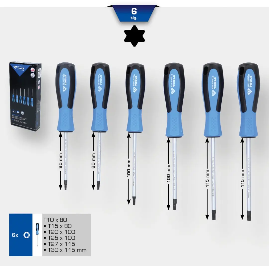 Brilliant Tools BT031010 Torx Schroevendraaierset - Blauw - afbeelding 5 van 5