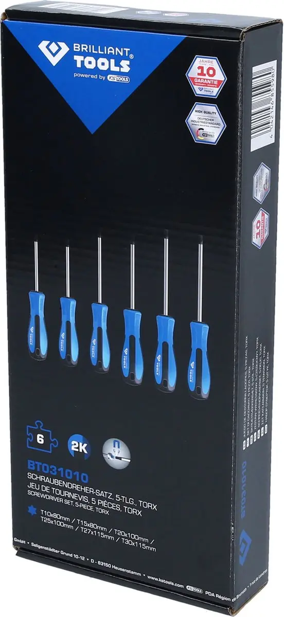 Brilliant Tools BT031010 Torx Schroevendraaierset - Blauw - afbeelding 4 van 5