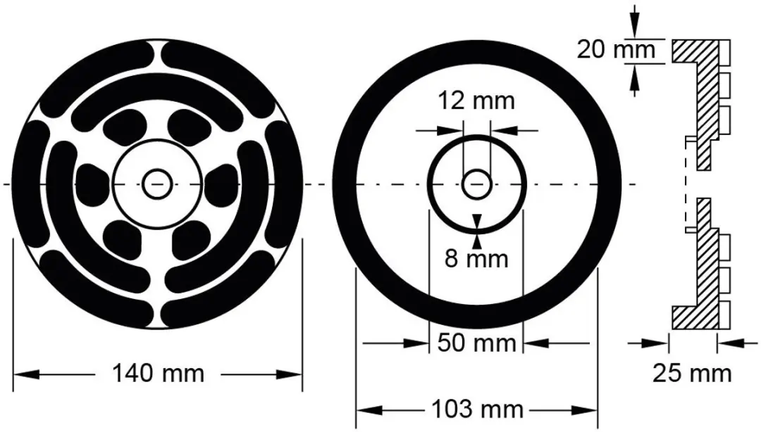 KS Tools Rubberen schijf 160.0496 voor OMCN liften Ø140mm