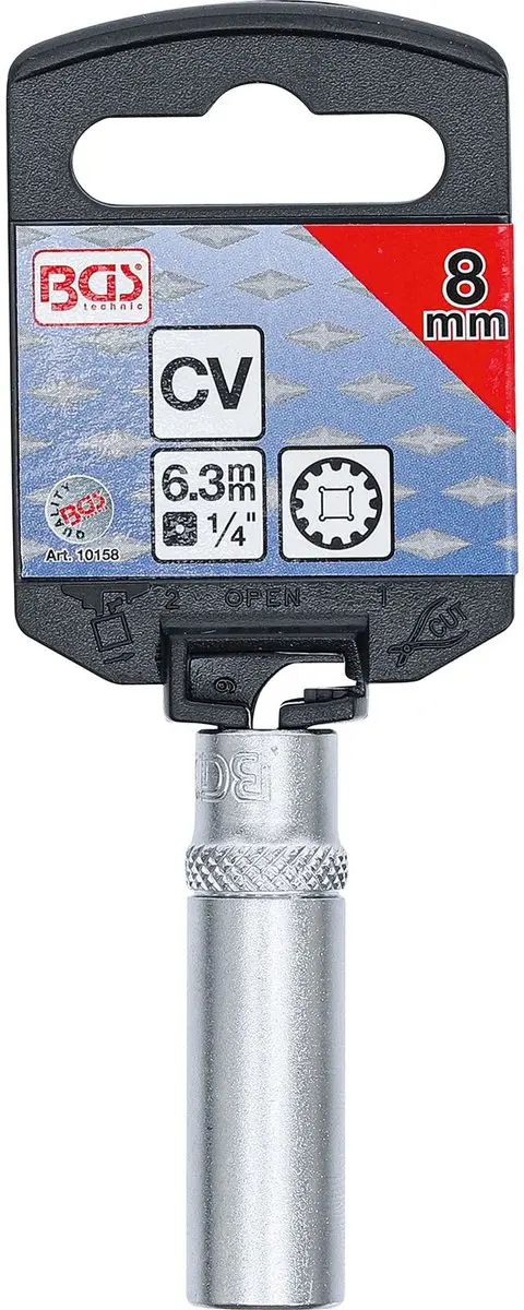 BGS Gear Lock Dopsleuteldop 1/4 - 8 mm, Diep - afbeelding 2 van 4